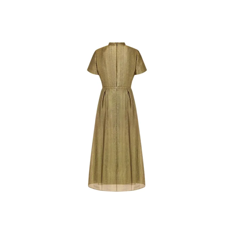DIOR SS25 Short Sleeved Dress Women's Gold-1