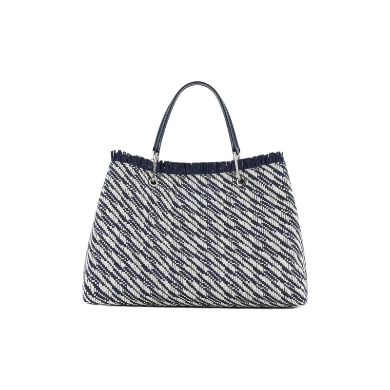 EMPORIO ARMANI MyEA Series Polyester Tote Bag Shopping Bag Handbag Large Size Women's Blue-2
