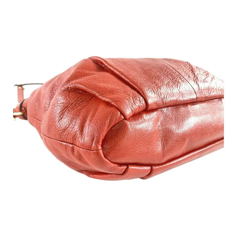 COACH Lindsey Leather Shoulder Bag Crossbody Bag Handbag Large Size Women's Brass Mosaic Color-4