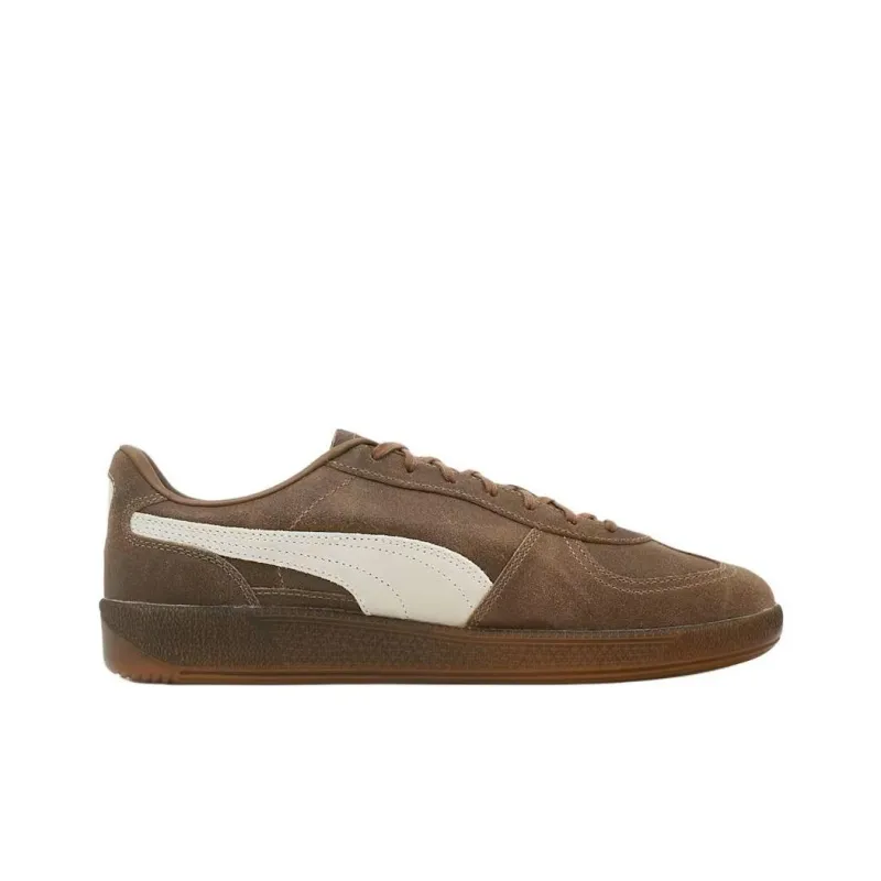 PUMA Palermo Anti Slip Wear Resistant Low Top Skateboard Shoes Unisex Brown White-1