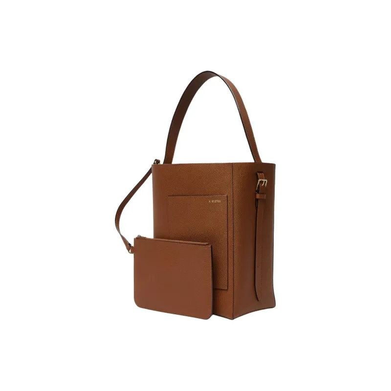 Valextra Calfskin Bucket Bag Handbag Women's Chocolates Brown-1