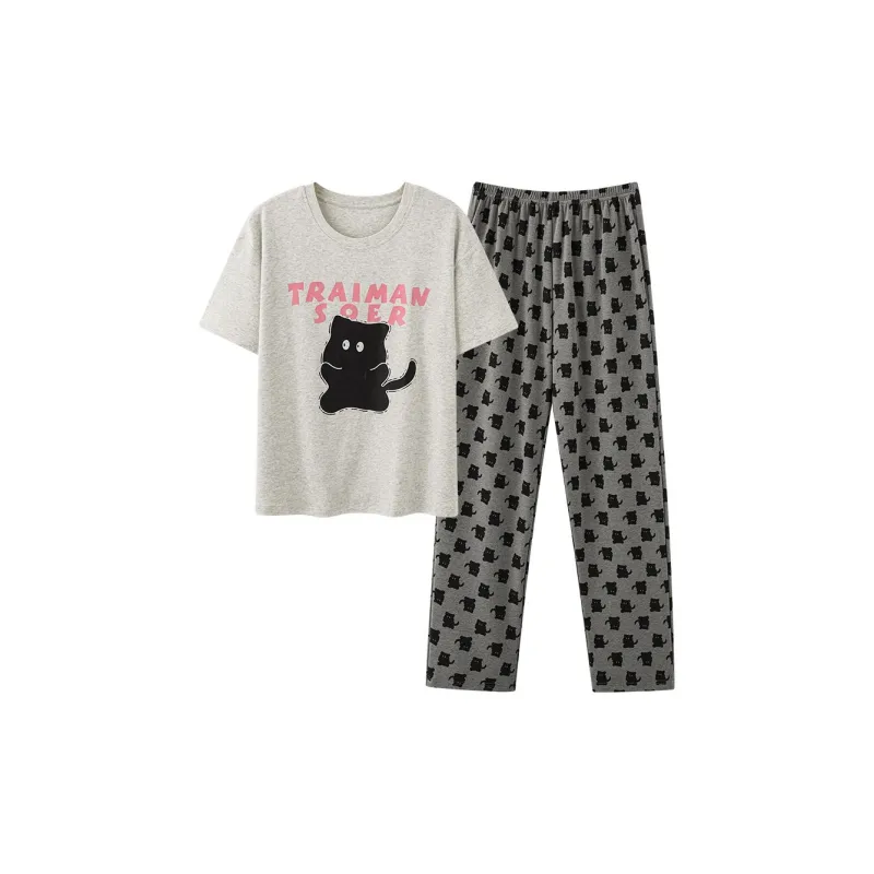 O'MESIK Pajama Set Women's Gray-0