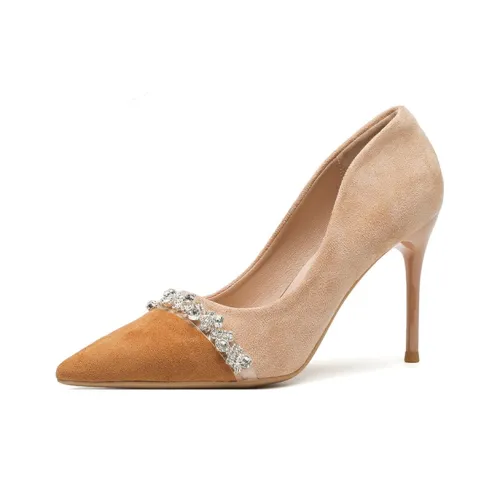 MCKP Slim Heel High Heels Women's Apricot