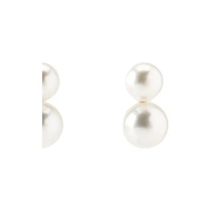 ZARA Metal Earrings Women's White-2