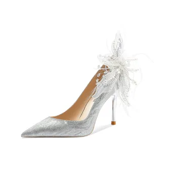 Crelinkxlat Begonia For You Slim Heel High Heels Women's Silver