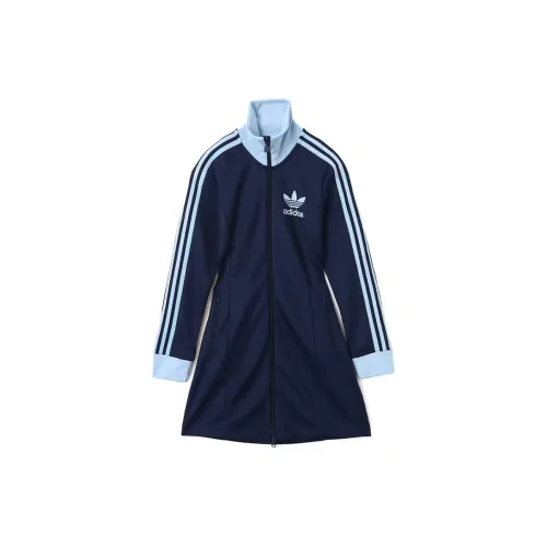 Adidas Originals ADICOLOR3 Stripes SS25 Long Sleeved Dresses Women's Midnight Indigo