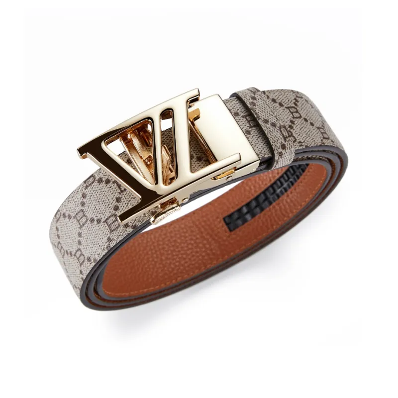 Jeccieziio Top Grain Cow Leather Belt Men's Gunmetal, Gold, Silver Width 3.5cm Gift Box Set-20