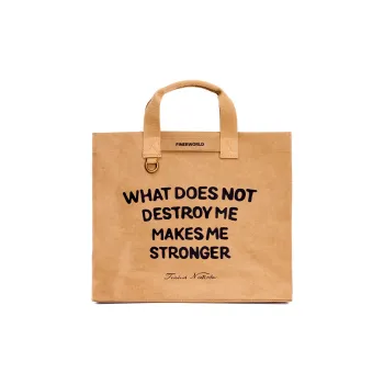Finerworld Washable Kraft Paper Tote Handbag Medium Size Unisex Multicolor