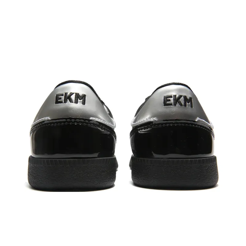 EKM Anti-Slip Wear-Resistant Low-Top Skateboard Shoes Unisex Black Silver-3