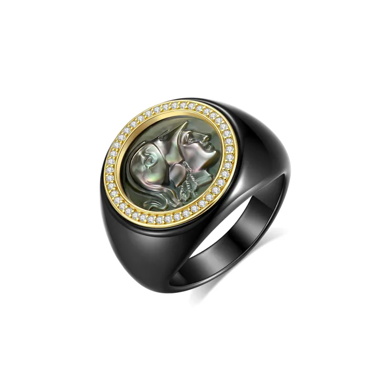 M`GARDEN 925 Sterling Silver, Mother Of Pearl Rings Unisex-3