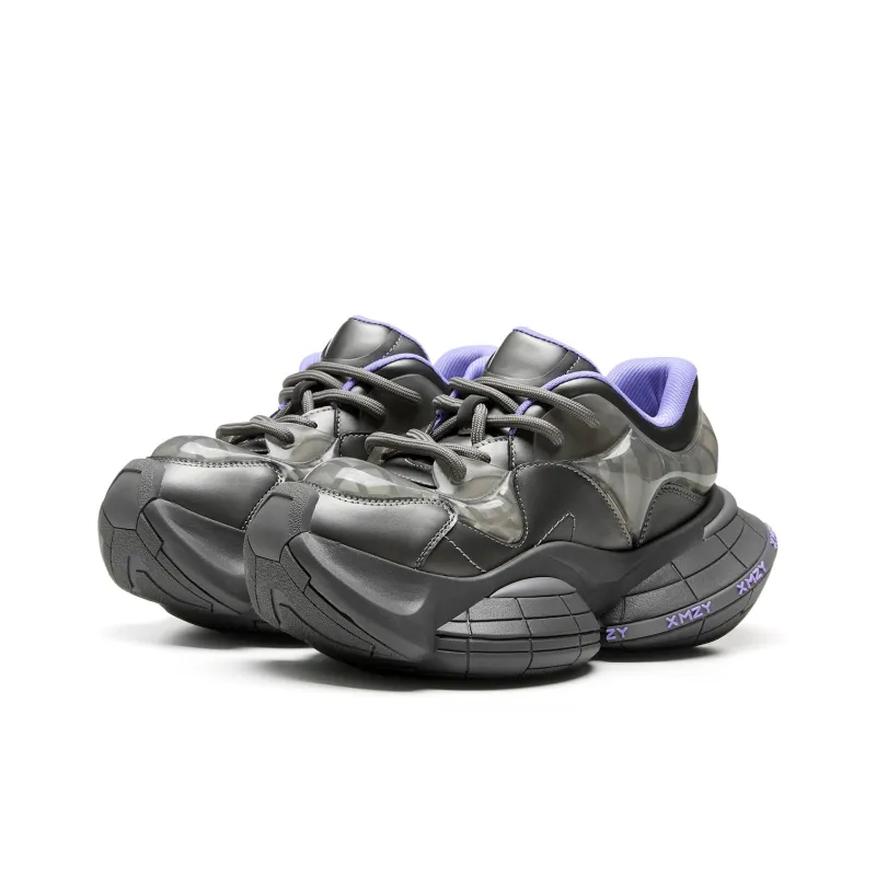 XMZY Interstellar Frisbee Series Chunky Sneakers Women's Low Top Cold Light Gunmetal/Angora Red/Guava Pink/Sand Peach/Pearl White-2