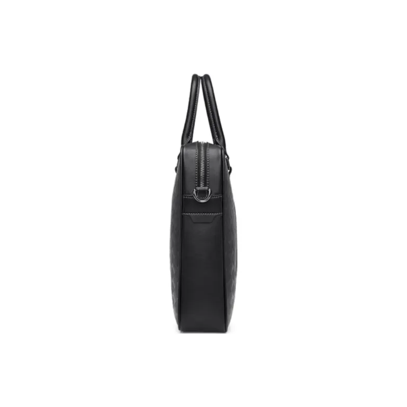 GOLDLION Cow Split Leather Laptop Bag Large Size Men's Black-3