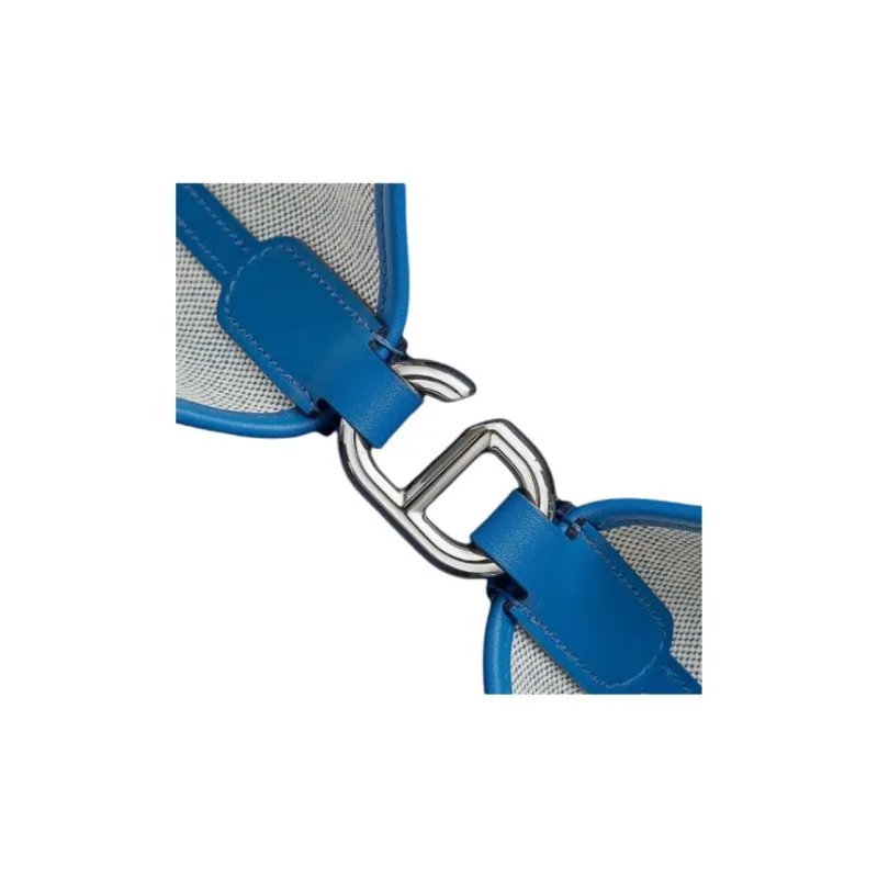 HERMES In The Loop Canvas With Swift Calfskin Vegetable Basket Pig Nose Bucket Bags Handbags Women's Blue & Gray-4