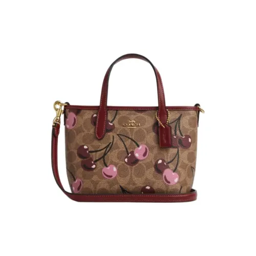 COACH City Leather Tote Bag Shopping Bag Shoulder Bag Handbag Mini Women's Brown