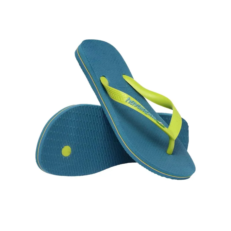 Havaianas Rubber Sole Abrasion-Resistant Flip Flops Men's Blue-4
