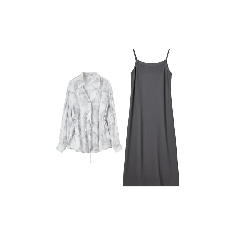 SENTUBILA Skirt Set Women's Gray-1