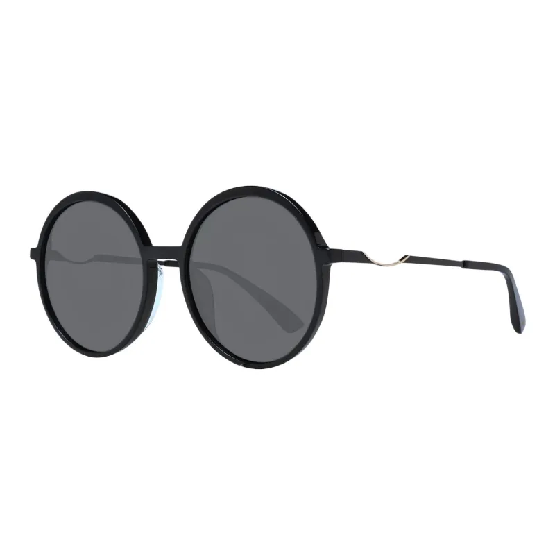 Ana Hickmann Plastic Acetate Round Sunglasses Women's Black-0