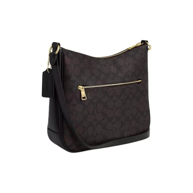 COACH Ellie Coated Canvas Crossbody Bag, Shoulder Bag Tubas Women's Black & Red-1