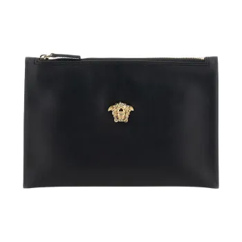 FANSIZHE Medusa Cow Leather Clutch Women's Black