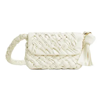 Bottega Veneta Cow Leather Shoulder Bag Small Size Women's Bone Beige