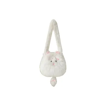 Meow In The Grass Plush Shoulder Bag Crossbody Bag Women's White