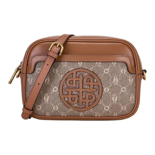Hush Puppies Cow Leather Shoulder Bag Women's Khaki