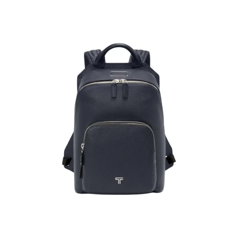 TUMI Cow Leather Backpack Medium Size Men's Marine Blue-0