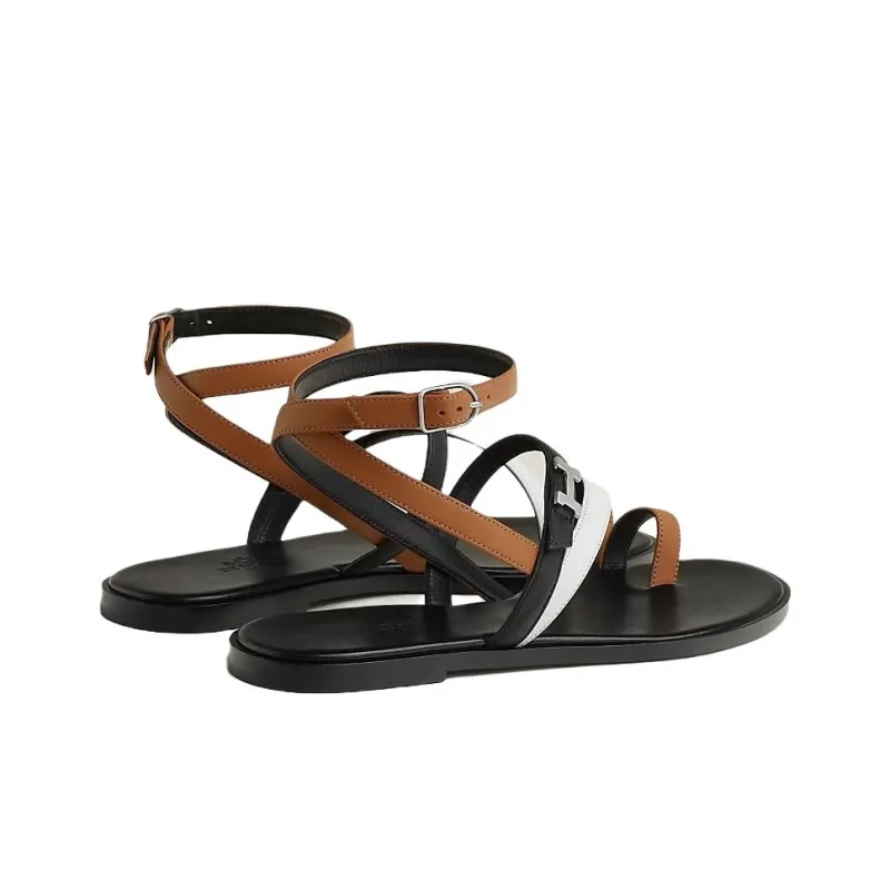 HERMES Harmonie One Strap Sandals Women's Black-3