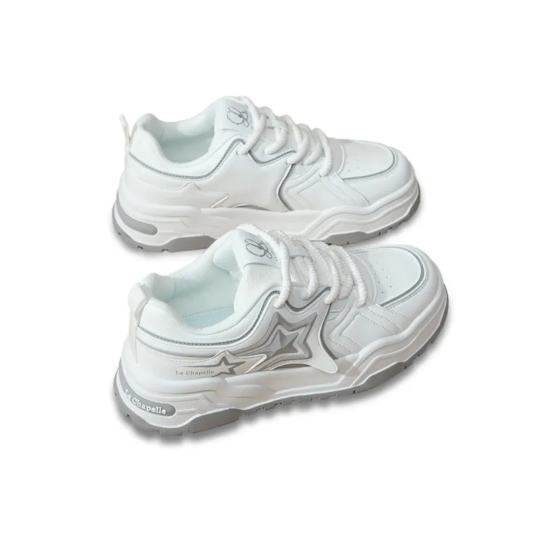 La Chapelle Commute Comfortable Versatile Everyday Shoes Wear-Resistant Height Increasing Casual Shoes Men's White Gray-2