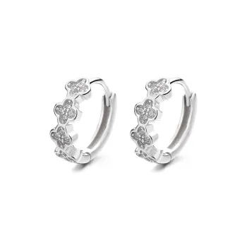 KING OF BLING 925 Sterling Silver With Zircon Stud Earrings Women's