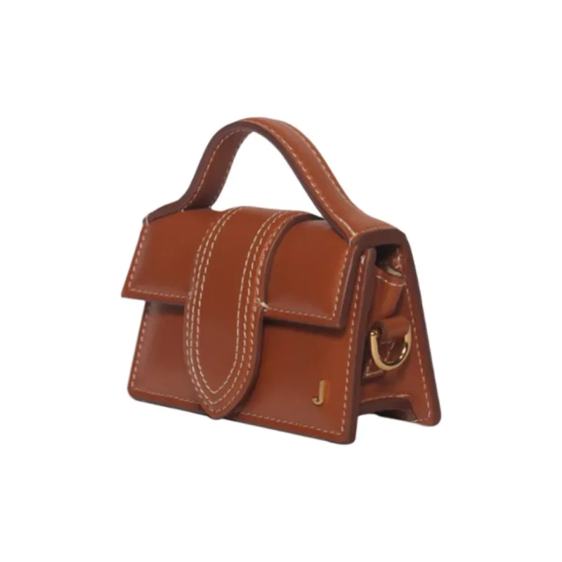 Jacquemus Le Bambino Calfskin Shoulder Bag Crossbody Bag Handbag Mini Women's Tawny-2