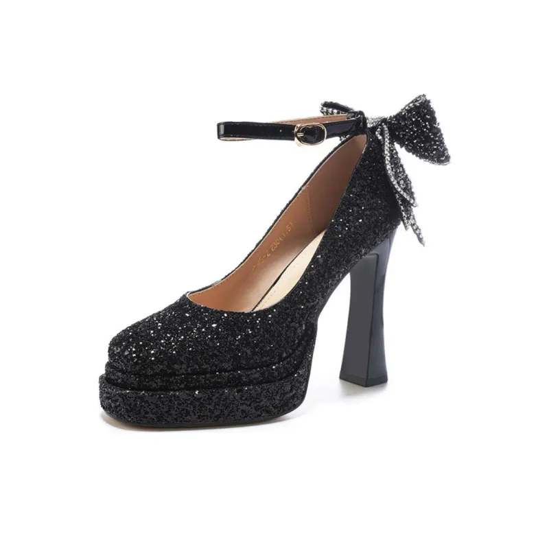 Than Than Me Chunky Heel High Heels Women's-8