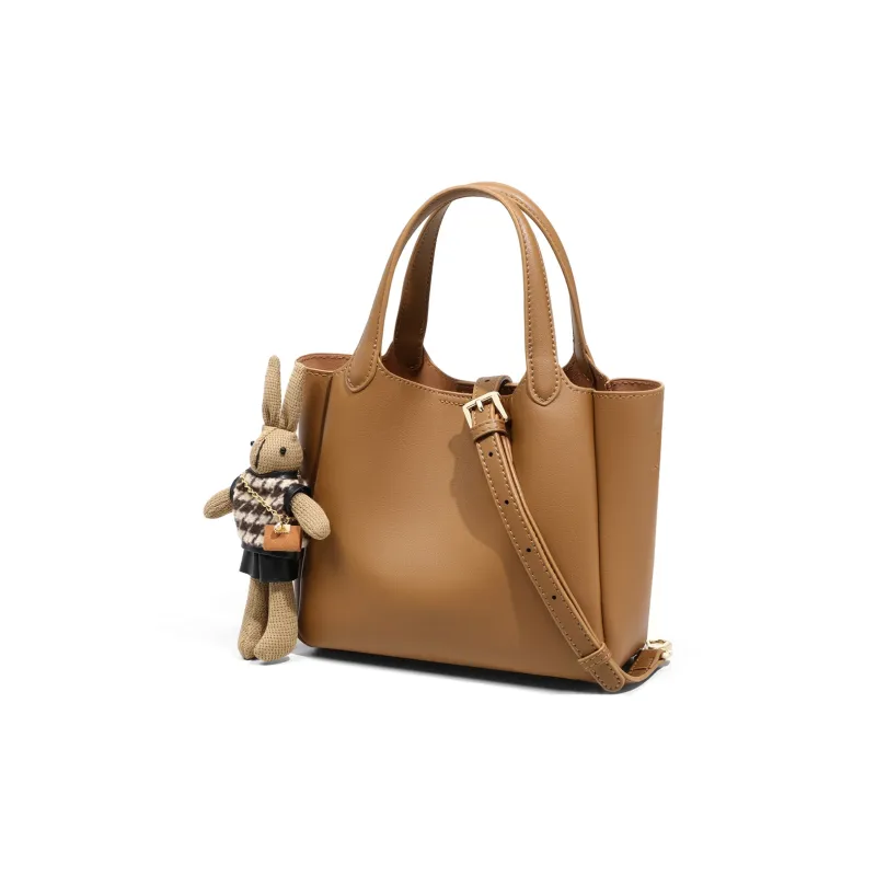 MILLIE'S Cow Leather With Synthetic Leather Handbag, Shoulder Bag, Crossbody Bag, Bucket Bag Regular Women's Caramel-2