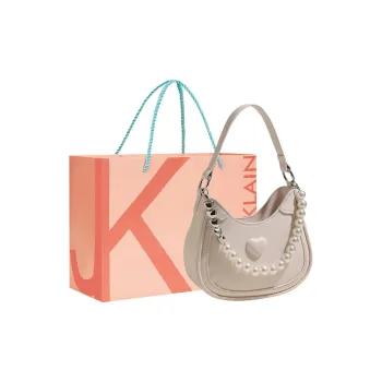 JANE KLAIN Synthetic Leather Handbag Regular Women's Ecru/Pink/Silver/Black