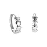 Cute Full Heart Circle Clip-on Earrings-Silver
