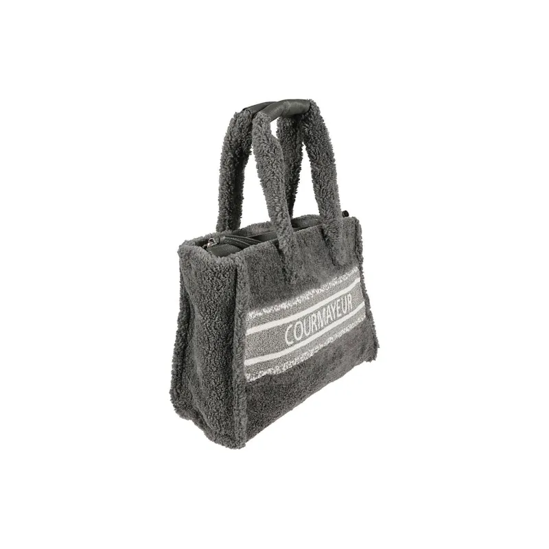 De Siena Synthetic Fur Handbag Women's Gray-1