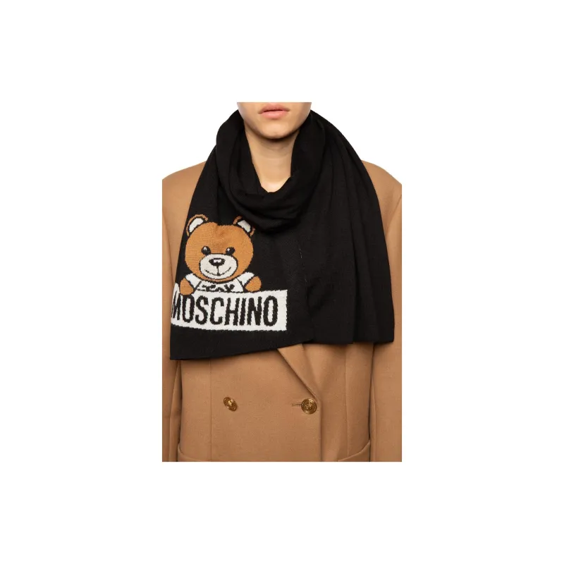 MOSCHINO Knit Scarves Unisex Black-3