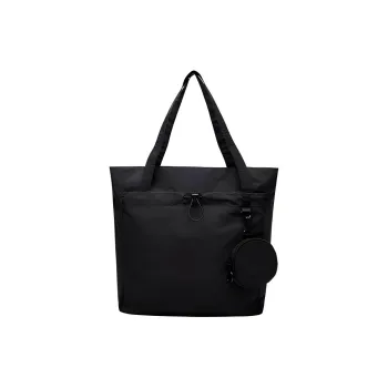 Anta Fabric Tote Bag Shopping Bag Shoulder Bags Unisex Basic Black