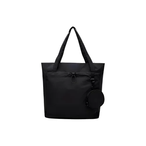 Anta Fabric Tote Bag Shopping Bag Shoulder Bags Unisex Basic Black