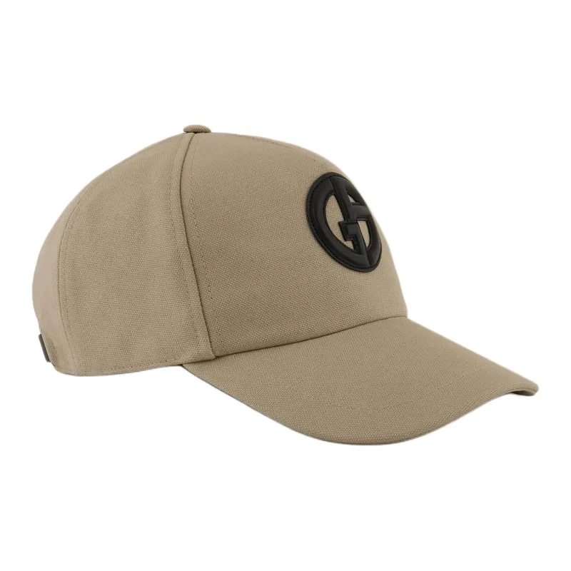 EMPORIO ARMANI Cotton Baseball Cap With Leather Logo-0