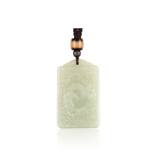 TAMINA Pendants Pale Greenish White Jade Unisex