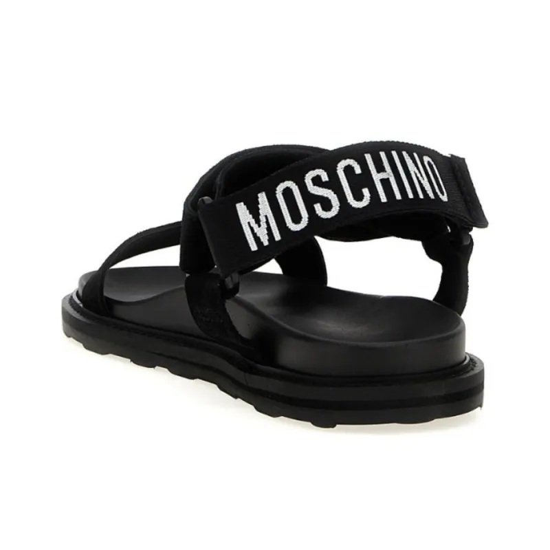 MOSCHINO Logo Jacquard Touch Strap Fastened Sandals-3