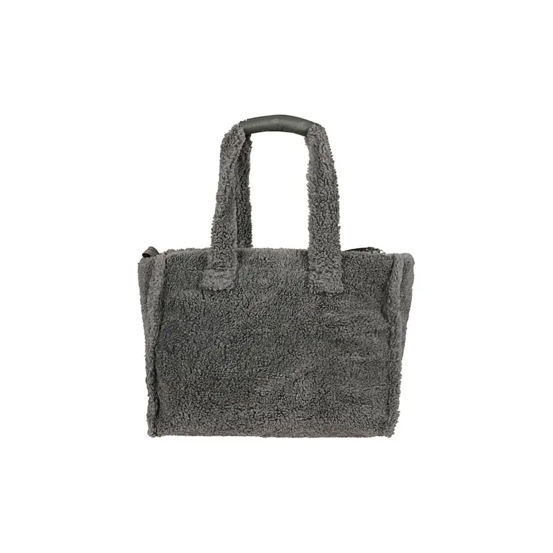 De Siena Synthetic Fur Handbag Women's Gray-2