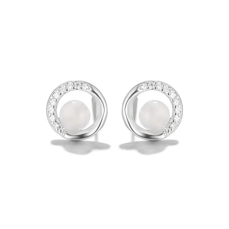 Clect Synthetic Cubic Zirconia Stud Earrings Women's-0