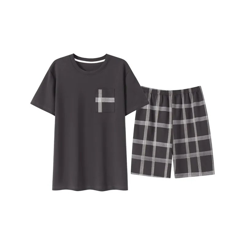 WANANNI Pajama Set Men's Gray Coffee-0