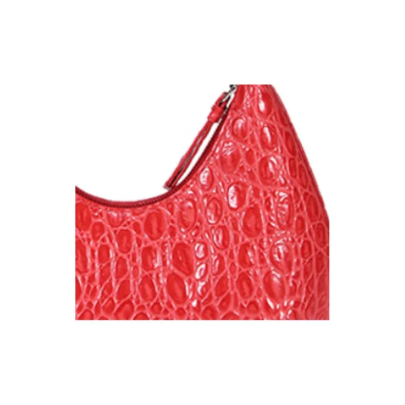 By Far Baby Amber Leather Shoulder Bag Half Moon Bag Hobo Bag Handbag Shoulder Bag Mini Women's Red-4