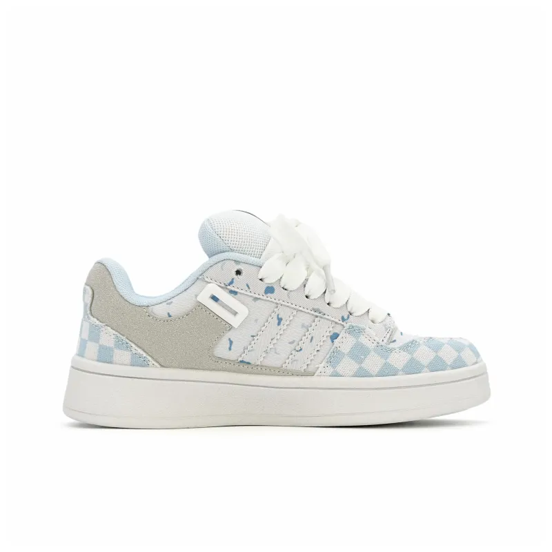 XPQ Coverage Abrasion Resistant Lightweight Low Top Skateboard Shoes Women's Sky Blue-2