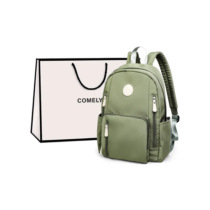 COMELY Fabric Laptop Backpack Regular Women's Ecru-3