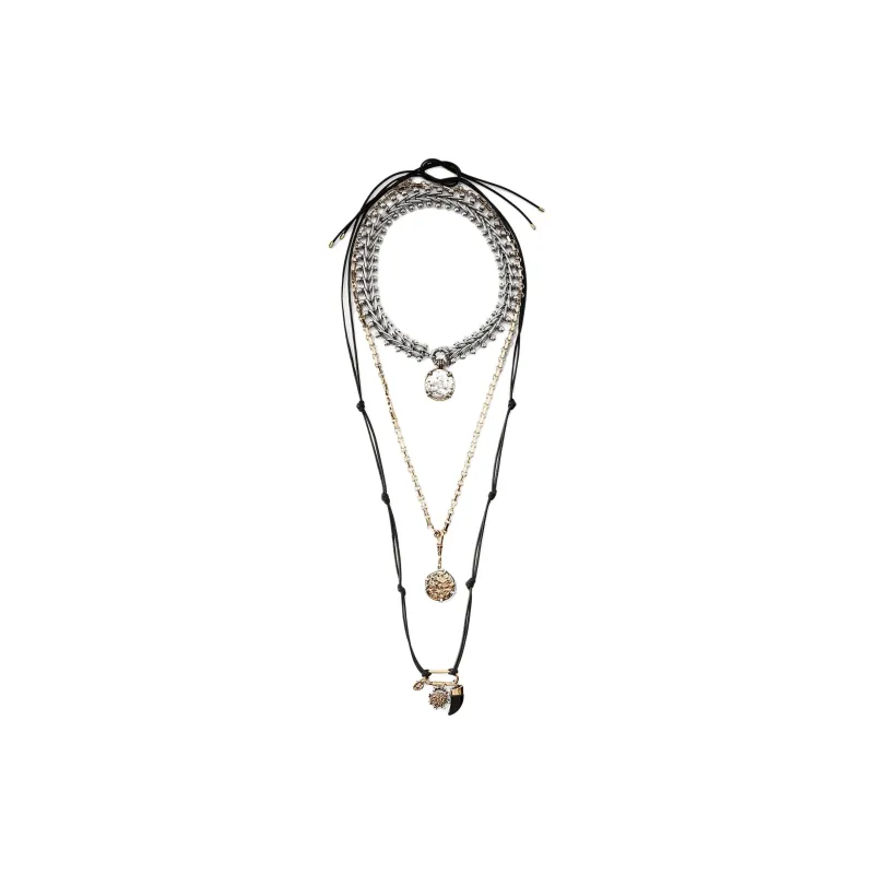 ZARA Zinc Iron Brass Polyester Resin Metal Necklaces Women's Gold-1