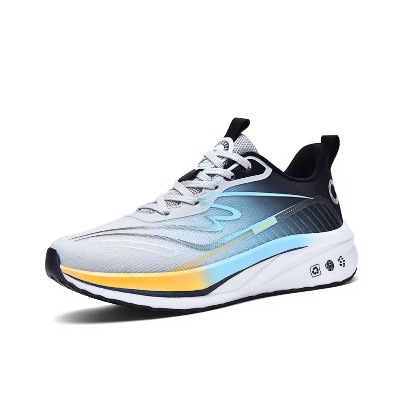 QIUTEXIONG Running Shoes Unisex Low Top Black White/White Orange/Light Gray-15